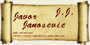 Javor Janošević vizit kartica